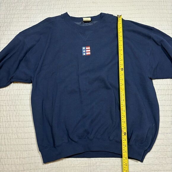 Vintage Counter Culture Flag Navy Crewneck Sweatshirt XL - Picture 2 of 7